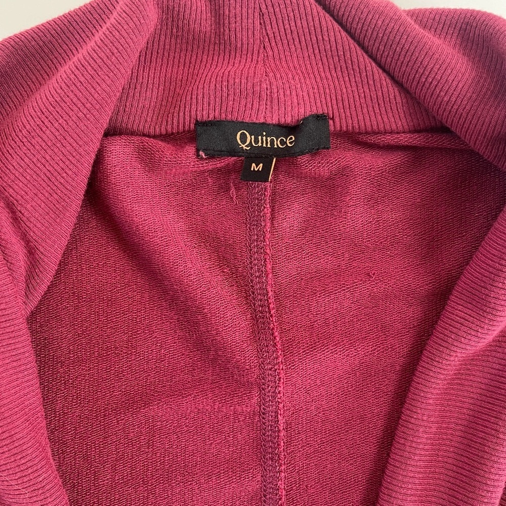 Quince Modal French Terry Cardigan Rose Pink Thumbhole Size Medium - Picture 7 of 12